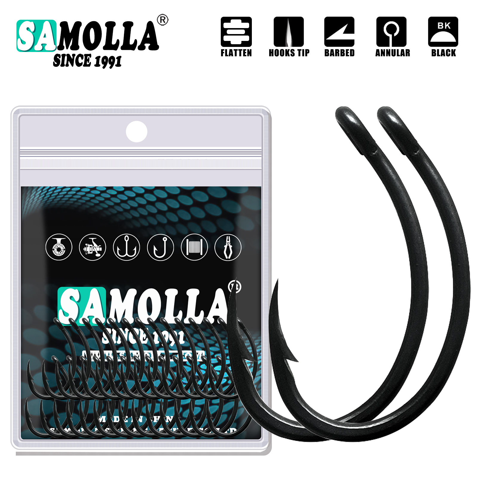 Anzuelos de pesca de carpa con - Fishing Hook Offset reseña y precio
