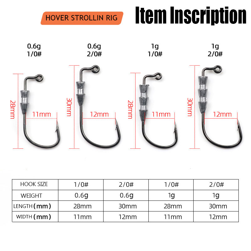 WODJYJ 10 piezas de anzuelos d - Fishing Hook Assortment reseña y precio