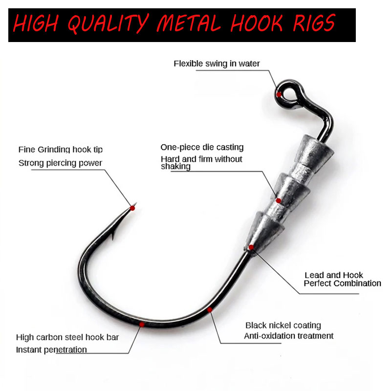 WODJYJ 10 piezas de anzuelos d - Fishing Hook Assortment reseña y precio