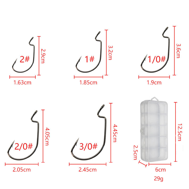 50 Uds anzuelo de gusano ancho - Fishing Hook Offset reseña y precio