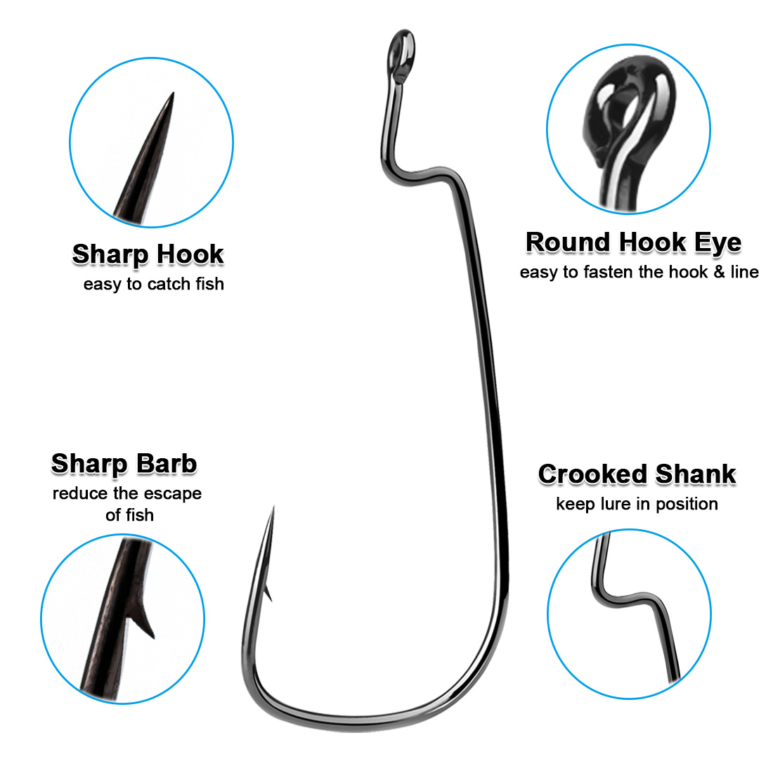 FishTrip 50-100 Uds anzuelo de - Fishing Hook Offset reseña y precio