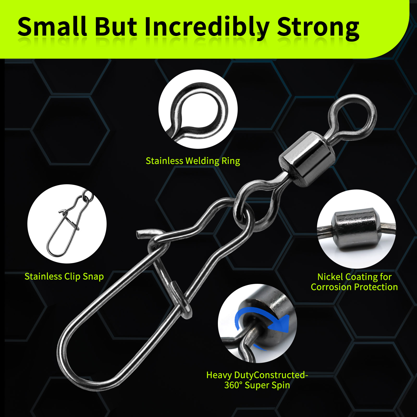 Duo-lock Snap giratorios 50 ~  - Fishing Hook Circle reseña y precio