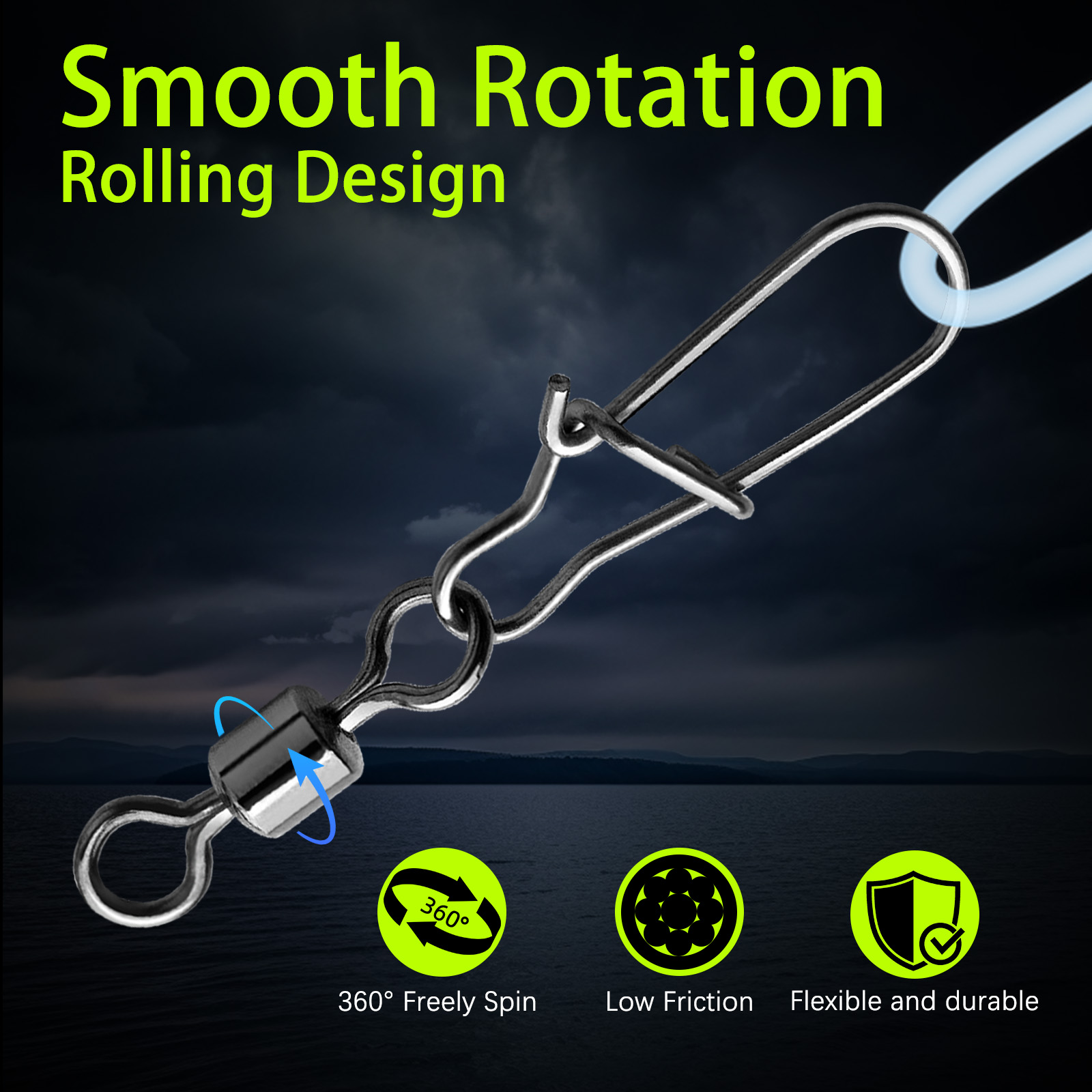 Duo-lock Snap giratorios 50 ~  - Fishing Hook Circle reseña y precio